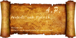 Andrásek Patrik névjegykártya